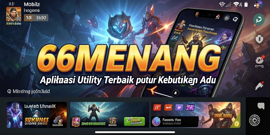 Screenshot utama dari 66MENANG yang menunjukkan fitur Utility.