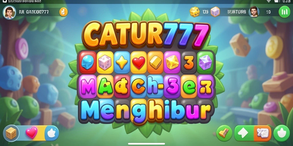 Tampilan menarik gameplay <strong>Match-3</strong> di <strong>CATUR777</strong> yang seru.