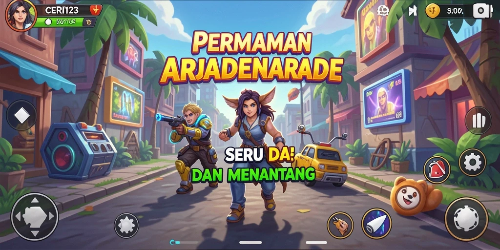 Tampilan gameplay CERI123 yang menegangkan dan penuh warna.