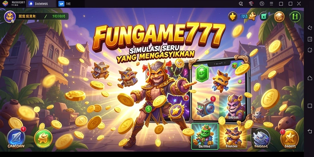 Tangkapan layar permainan FUNGAME777 yang menunjukkan aksi simulasi seru.