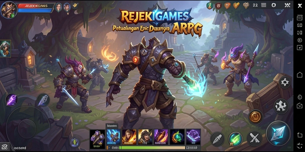 Tangkapan layar utama yang menampilkan aksi seru di REJEKIGAMES.
