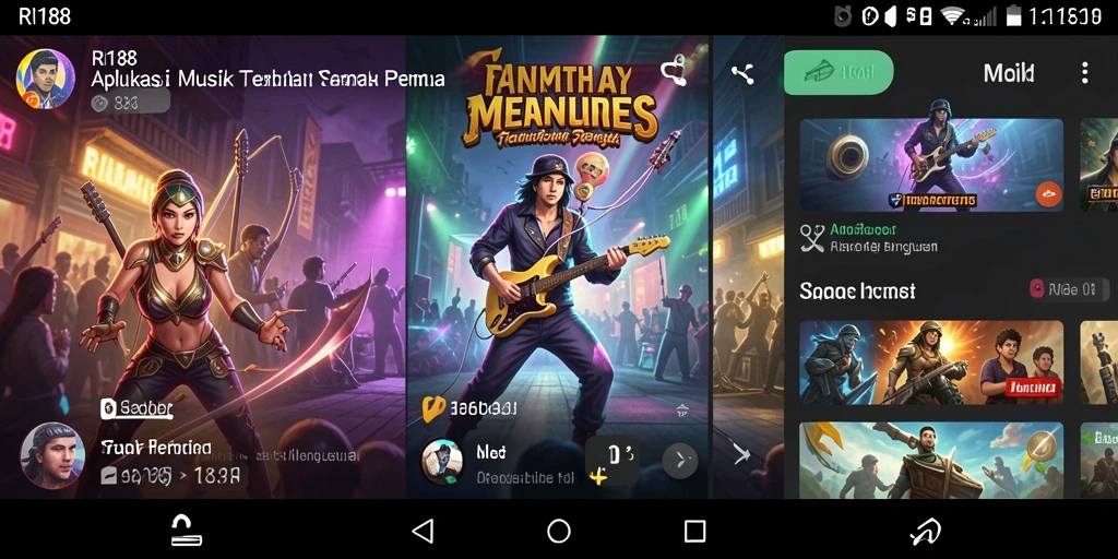 Tampilan gameplay aplikasi musik RI188 yang menarik dan interaktif.