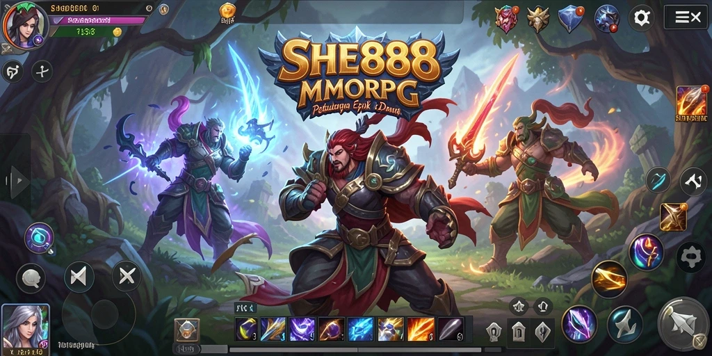 Tampilan gameplay SHE888 yang seru dan menarik dalam dunia MMORPG.