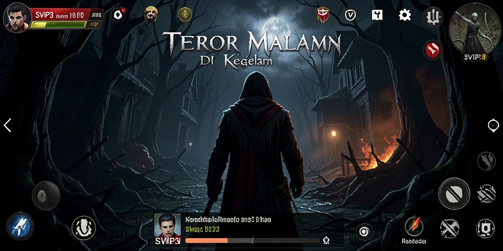 Tampilan gameplay SVIP3 dengan suasana menyeramkan dan mengintimidasi.
